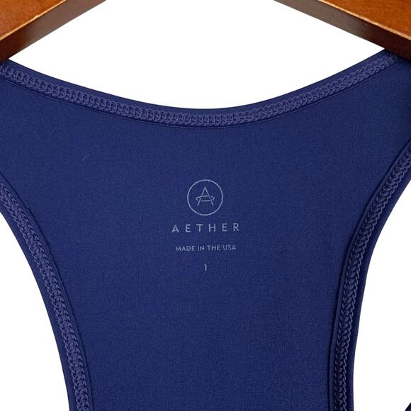 Aether Tank Top Blue Black Racerback Active Workout Women's 1 XS - Picture 3 of 5